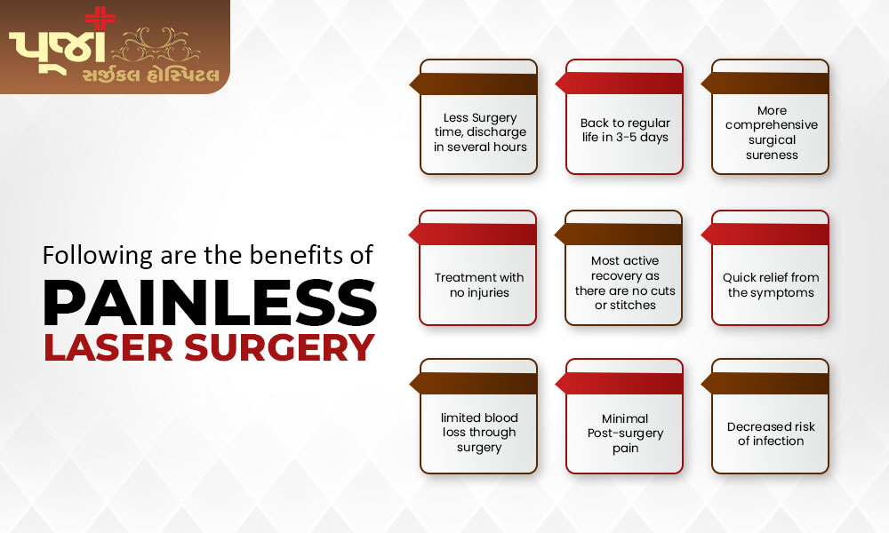 Following are the benefits of painless laser surgery